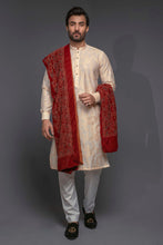 Load image into Gallery viewer, ER 522 Gold Banarsi Kurta With White Trouser Perfect For Mehndi Occasion