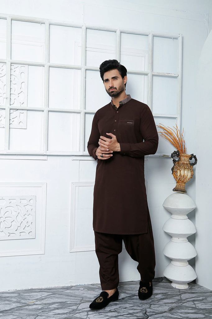 ER 456 Brown Edge Republic Kurta Pajama For Men