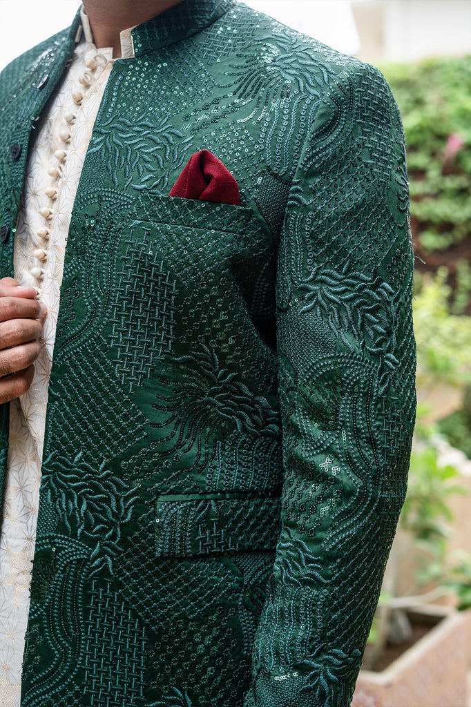 ER 2094 Green On Green Prince Coat wedding