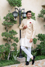 Load image into Gallery viewer, ER 2071 Ivory Gold Mens Prince Coat for Men