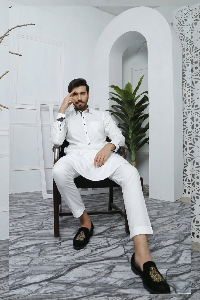 ER 472 white Edge Republic Kurta Pajama For Men