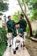 Load image into Gallery viewer, ER 2095 Green Sequence Embroidery wedding Prince Coat