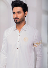 Load image into Gallery viewer, ER 534 Edge Kurta Shalwar Off white With Logo and Emboided SLeeves