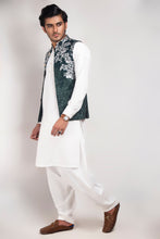 Load image into Gallery viewer, ER WC 1010 Green Silver embroided Waist Coats