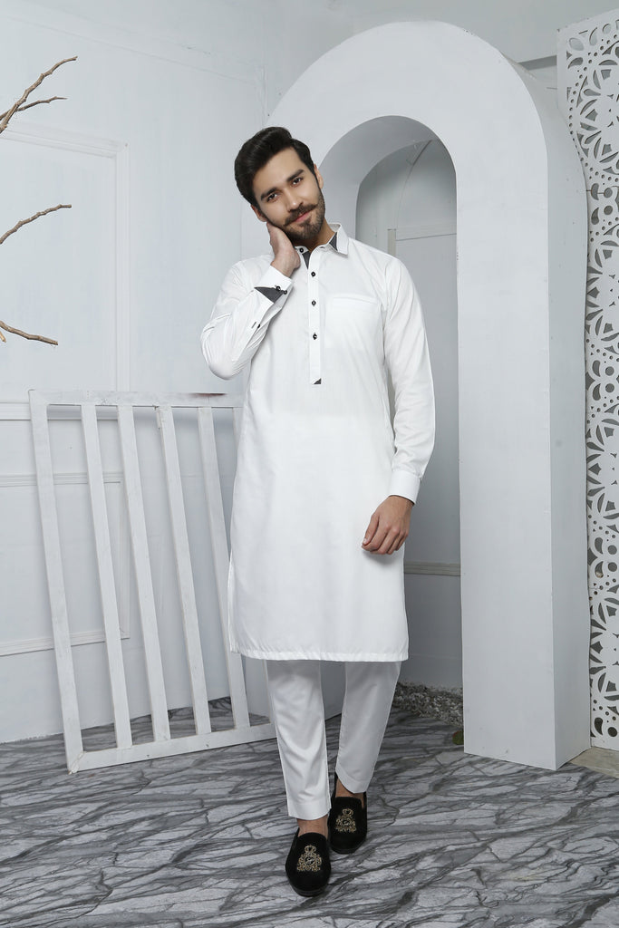 ER 472 white Edge Republic Kurta Pajama For Men