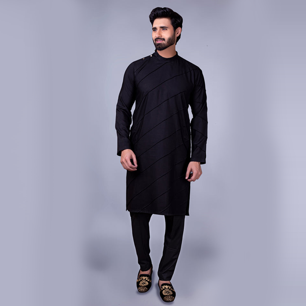 ER 196 Bandh Gala Dark Black