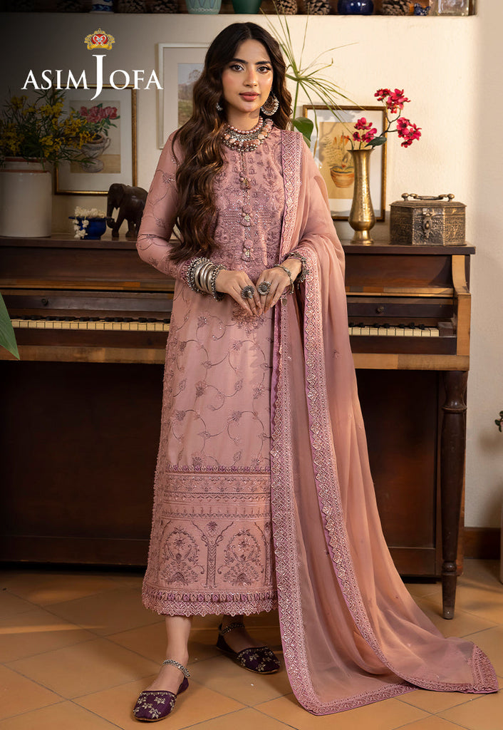 AJSW-01 EMBROIDERED LAWN SILK 3 PCS