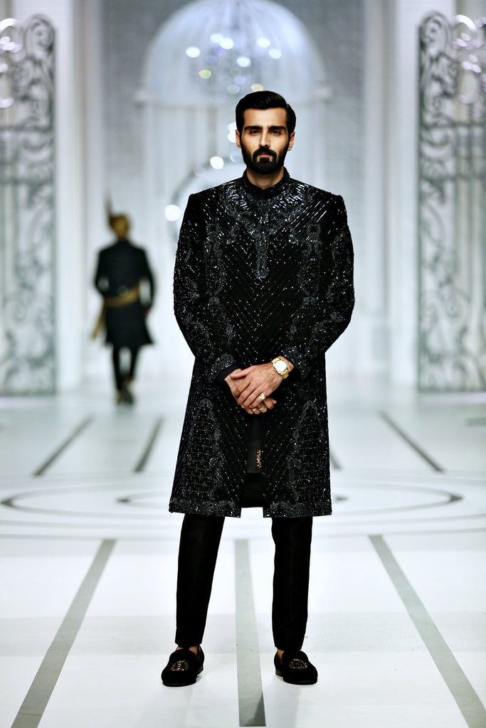 BCW 41 Black Sherwani For Groom