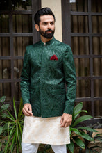 Load image into Gallery viewer, ER 2096 Green Bandh Gala Wedding Prince Coat