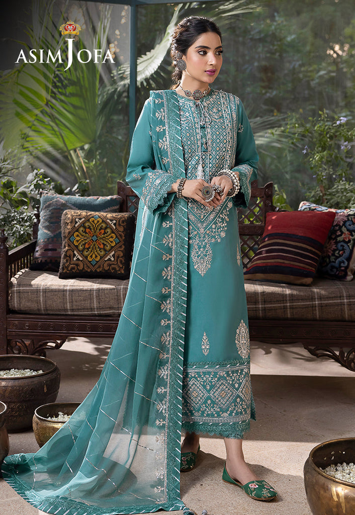 AJSW-28 EMBROIDERED LAWN SILK 3 PCS