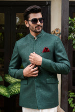 Load image into Gallery viewer, ER 2095 Green Sequence Embroidery wedding Prince Coat