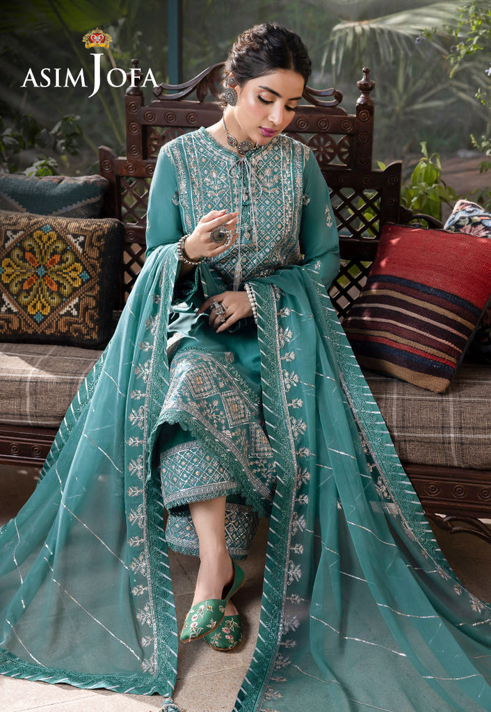 AJSW-28 EMBROIDERED LAWN SILK 3 PCS