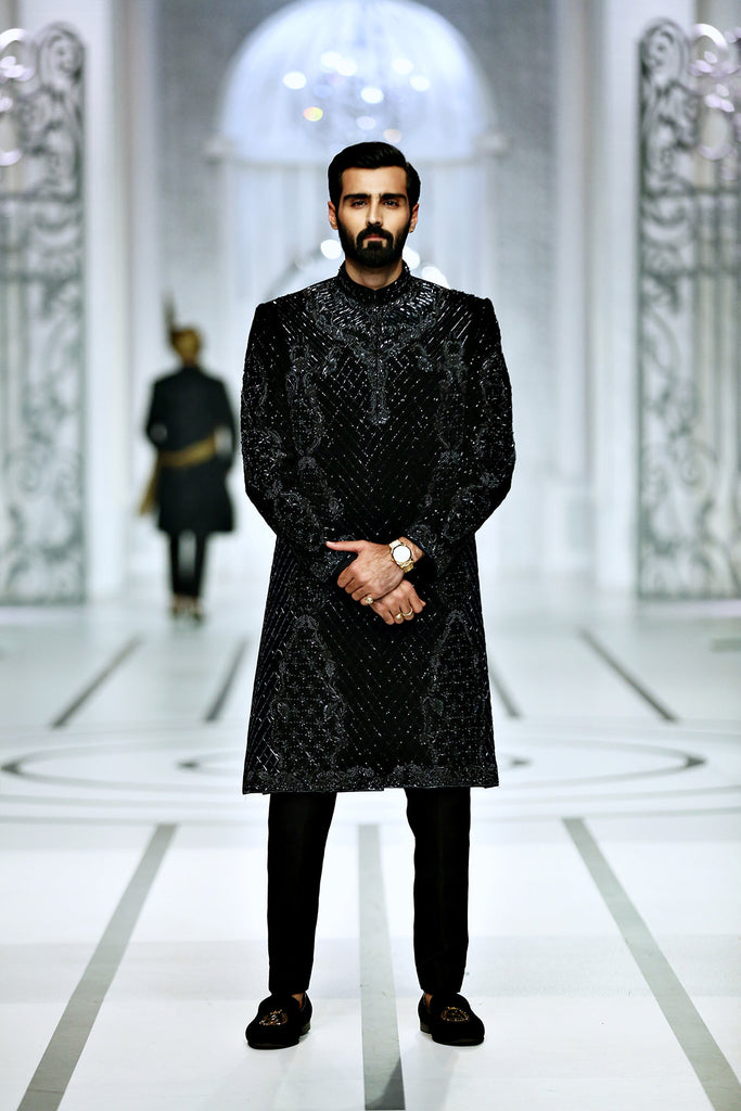 BCW 41 Black Sherwani For Groom