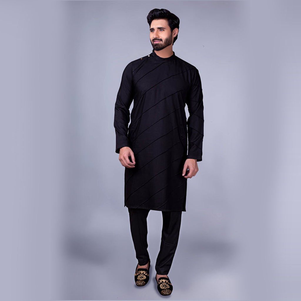 ER 196 Bandh Gala Dark Black