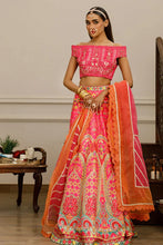 Load image into Gallery viewer, Threads &amp; Motifs - Embroidered Blouse With Printed Lehenga