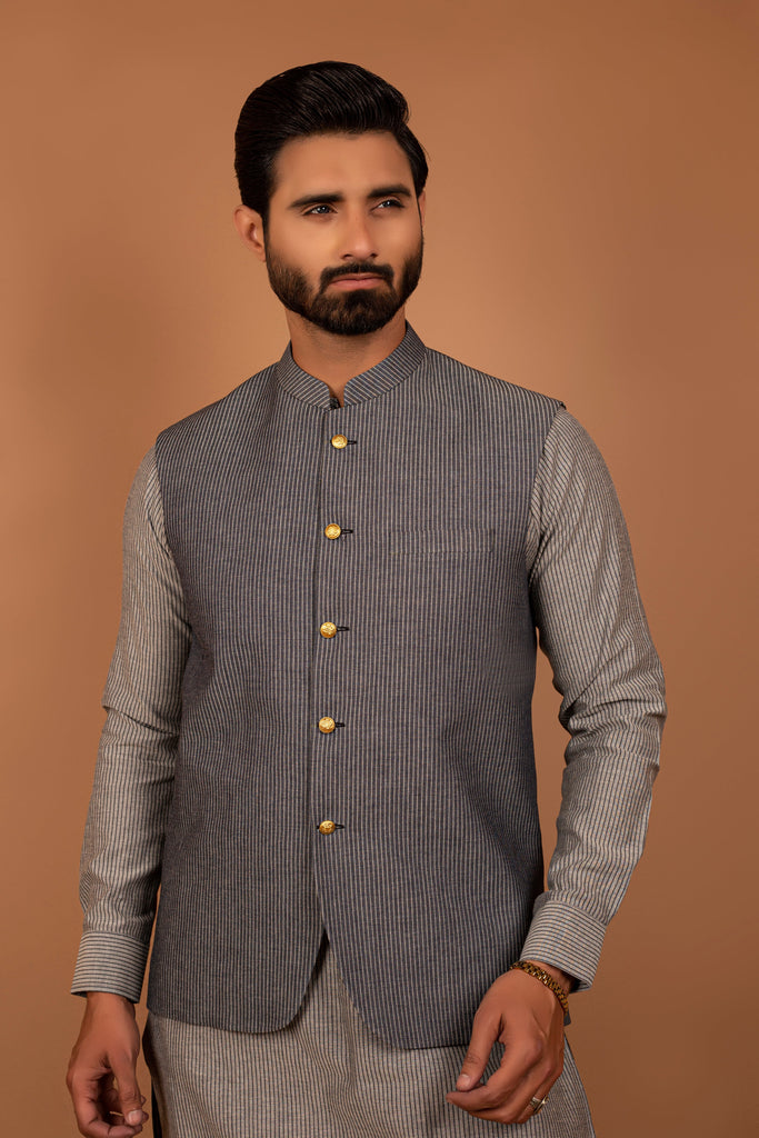 ER WC 1026 Grey Formal Waist Coat