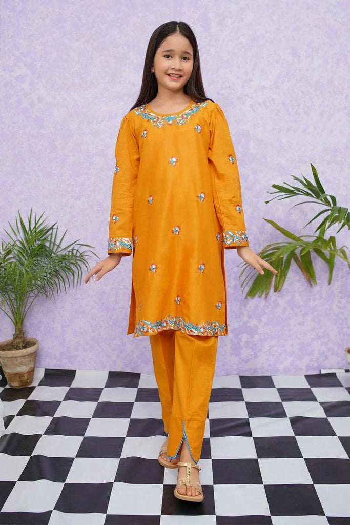 Modest - Girls Cotton Embroidered - 2 Piece Suit - 8485