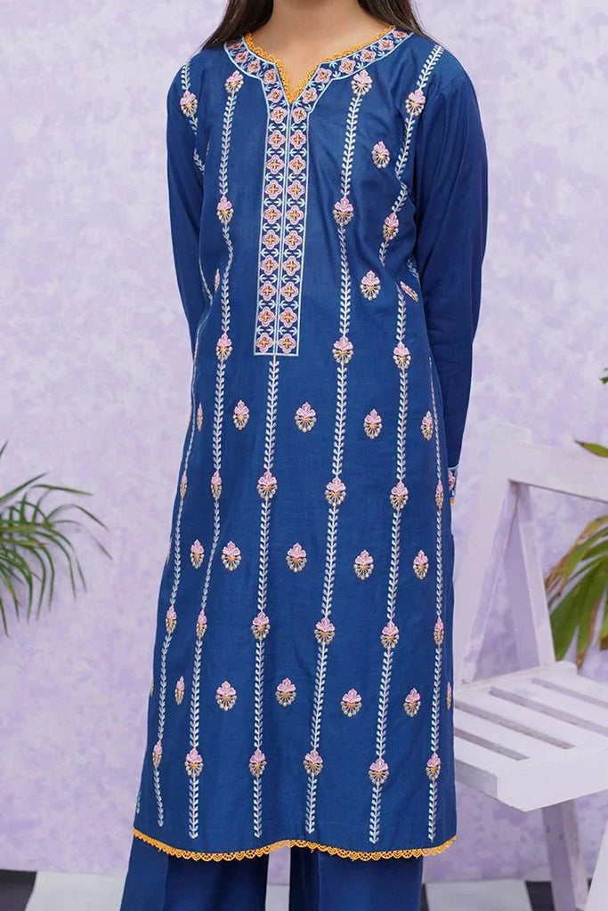 Modest - Girls Cotton Embroidered - 2 Piece Suit - 8495