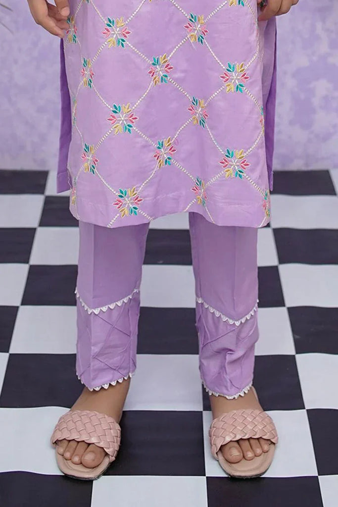 Modest - Girls Cotton Embroidered - 2 Piece Suit - 8535