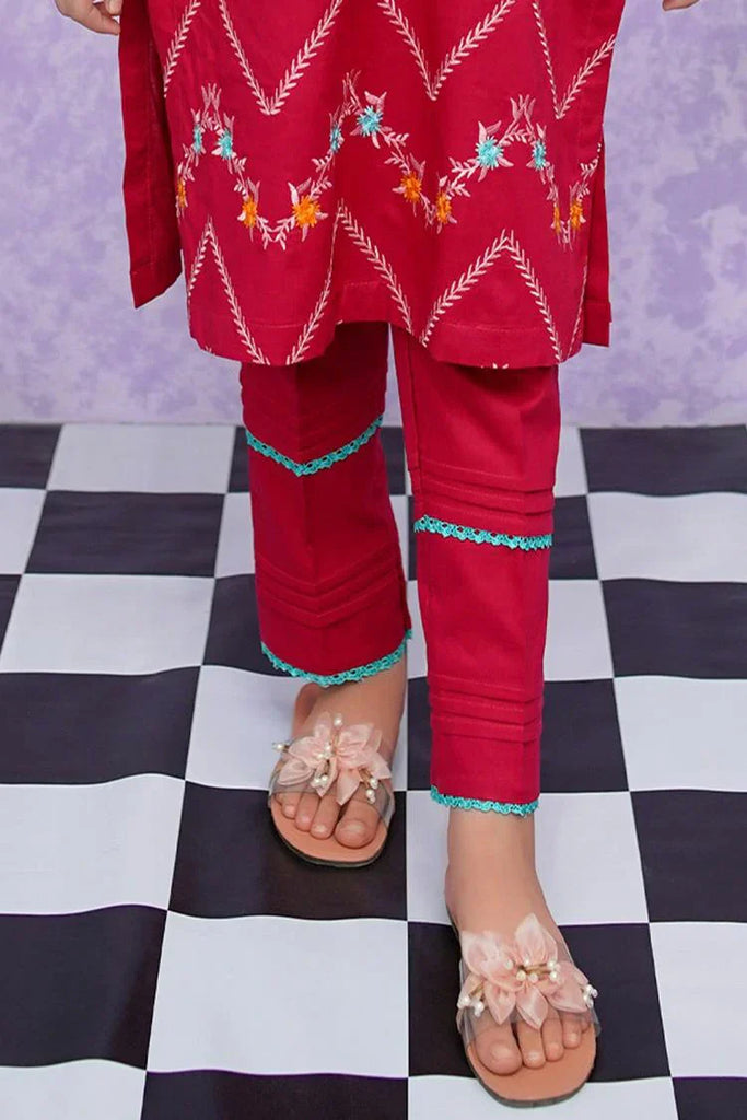 Modest - Girls Cotton Embroidered - 2 Piece Suit - 8545