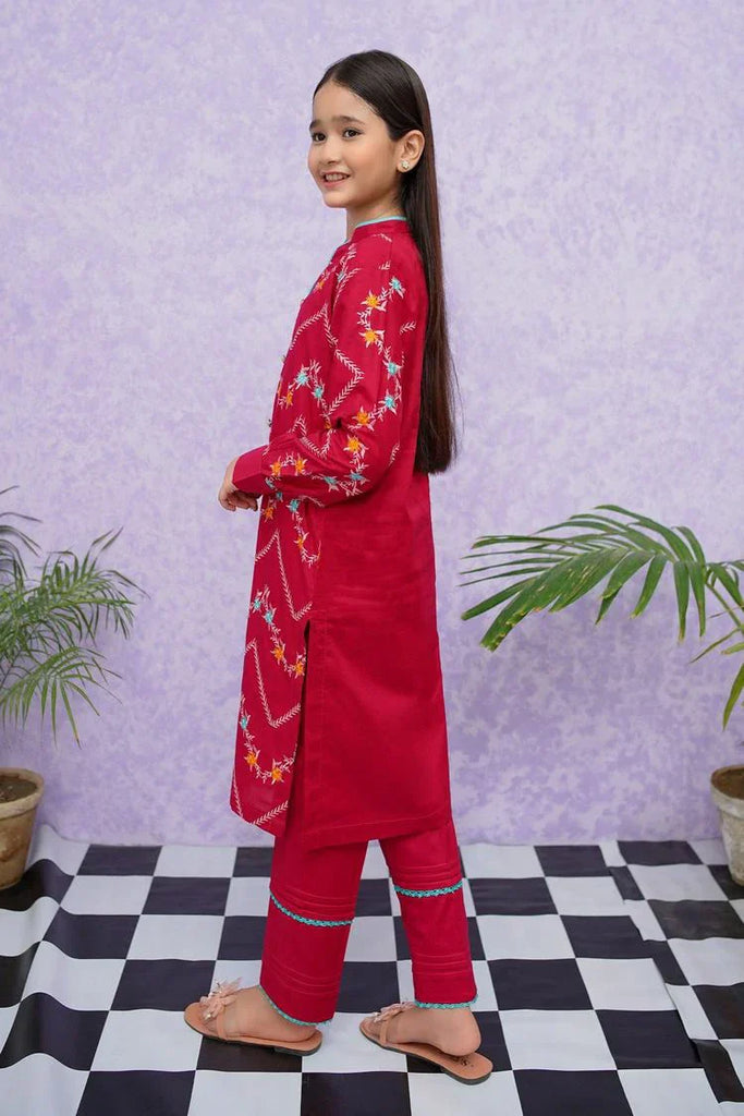 Modest - Girls Cotton Embroidered - 2 Piece Suit - 8545