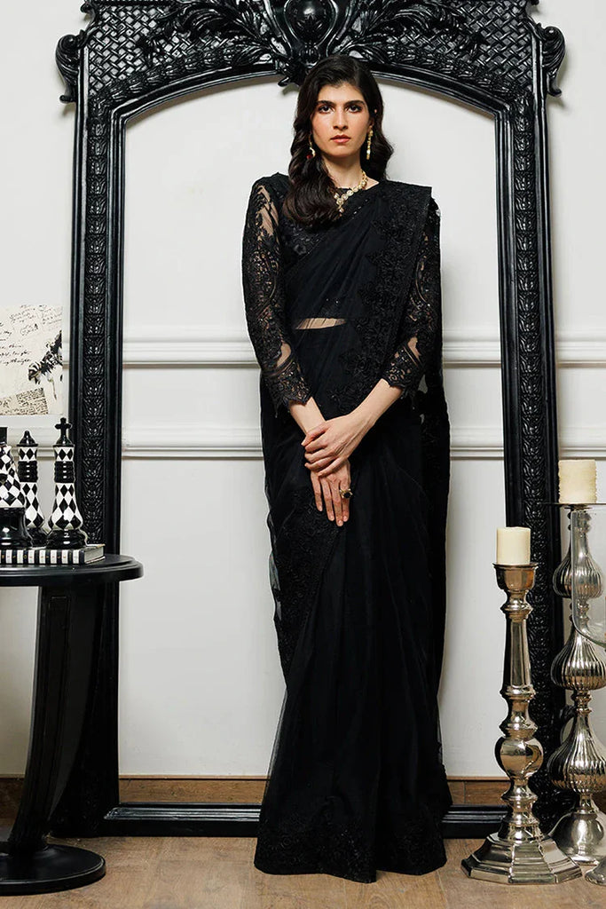 Threads & Motifs - Net Embroidered Saree