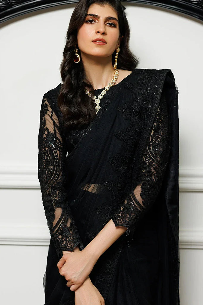 Threads & Motifs - Net Embroidered Saree