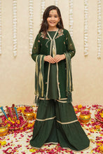 Load image into Gallery viewer, Chiffon 3 Piece Green Suit | 8765