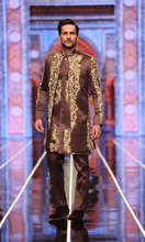 Load image into Gallery viewer, BCW 64 Brown Groom Sherwani With Long Inner Coat