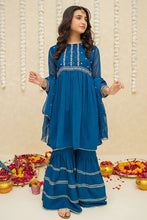 Load image into Gallery viewer, Chiffon 3 Piece Blue Suit | 8905