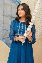 Load image into Gallery viewer, Chiffon 3 Piece Blue Suit | 8905