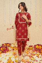 Load image into Gallery viewer, Rawsilk 3 Piece Maroon Suit | 8935