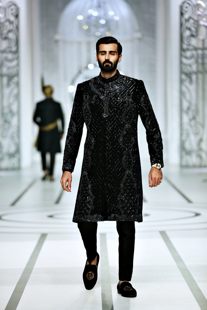 BCW 41 Black Sherwani For Groom