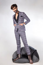 Load image into Gallery viewer, Double layered Checks Suit Mens