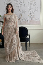 Load image into Gallery viewer, Threads &amp; Motifs - Net Embroidered Saree (OFS)