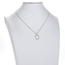 Load image into Gallery viewer, AGN0013 - Silver Plated Crystal Heart Pearl Necklace