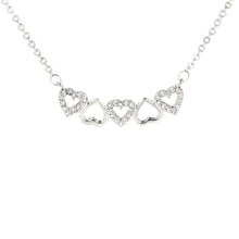 Load image into Gallery viewer, AGN0015 - Sparkling Silver Plated  Hearts Necklace