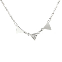 Load image into Gallery viewer, AGN0020 - Sparkling Silver Plated Triangle Necklace