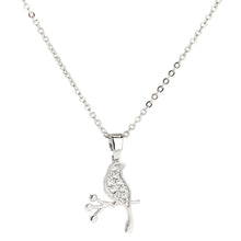 Load image into Gallery viewer, AGN0033 - Silver Plated Crystal Bird Necklace