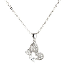 Load image into Gallery viewer, AGN0034 - Silver Plated Crystal Butterfly Necklace