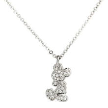 Load image into Gallery viewer, AGN0035 - Silver Crystal Mickey Mouse Necklace