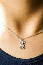 Load image into Gallery viewer, AGN0035 - Silver Crystal Mickey Mouse Necklace