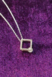 AGN0040 - Silver Sparkling Crystal Square Necklace