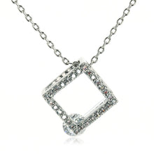 Load image into Gallery viewer, AGN0040 - Silver Sparkling Crystal Square Necklace