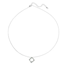 Load image into Gallery viewer, AGN0040 - Silver Sparkling Crystal Square Necklace