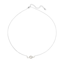 Load image into Gallery viewer, AGN0045 - Silver Crystal Pearl Circle &amp; Arrow Necklace