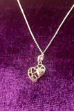 AGN0023 - Sparkling Silver Plated Heart Necklace