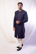 Load image into Gallery viewer, Mid Night Blue Sherwani For Groom