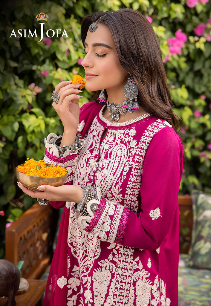 AJSW-18 EMBROIDERED LAWN SILK 3 PCS