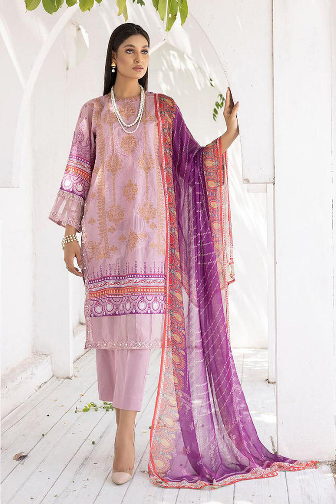 Lala - LP 071 Petunia Magnifique Embroidered Lawn Collection